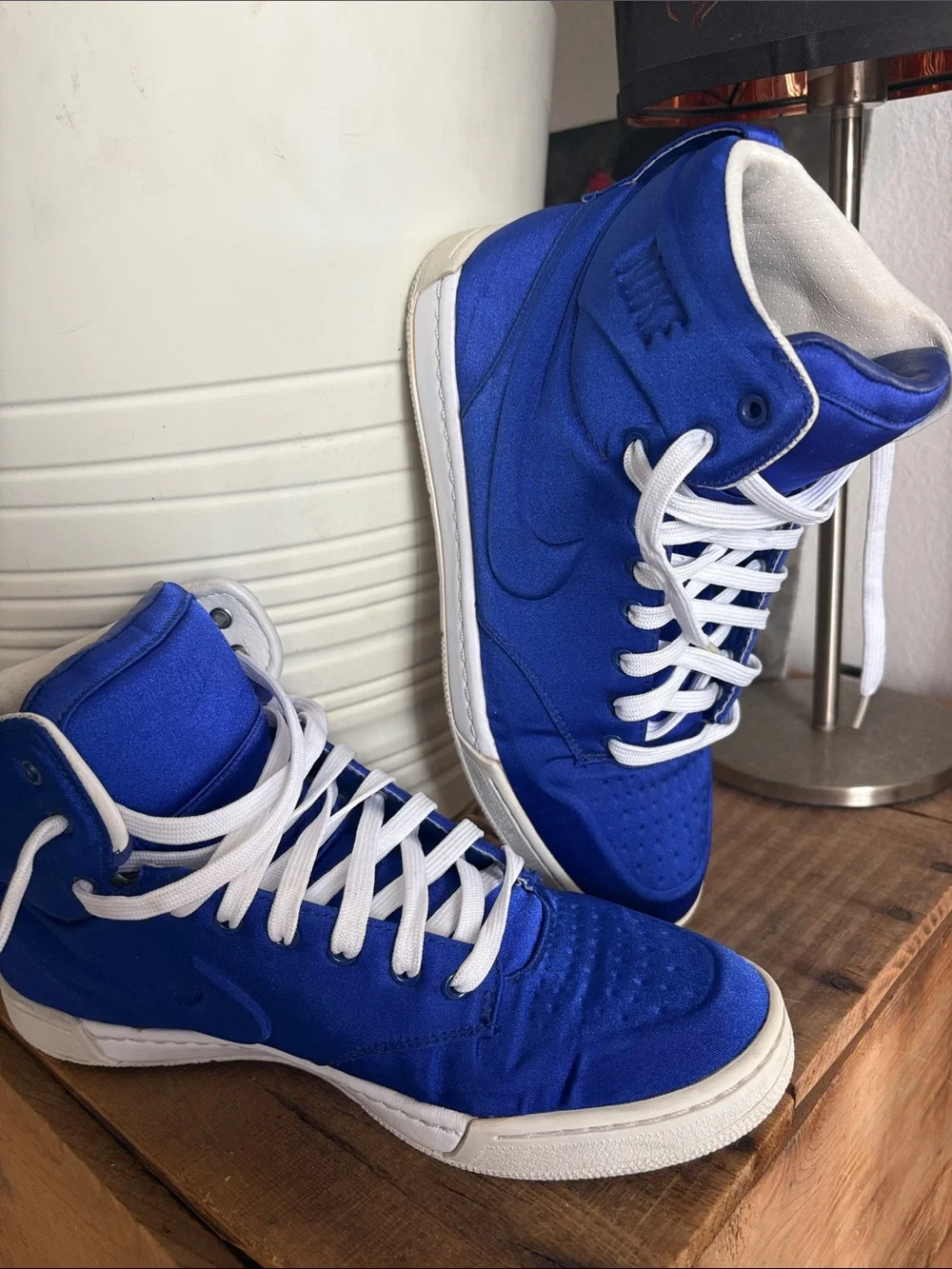 Nike Women’s High-Top Sneakers in Royal Blue and White